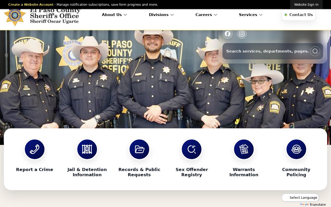 El Paso County criminal records contact at the sheriff headquarters