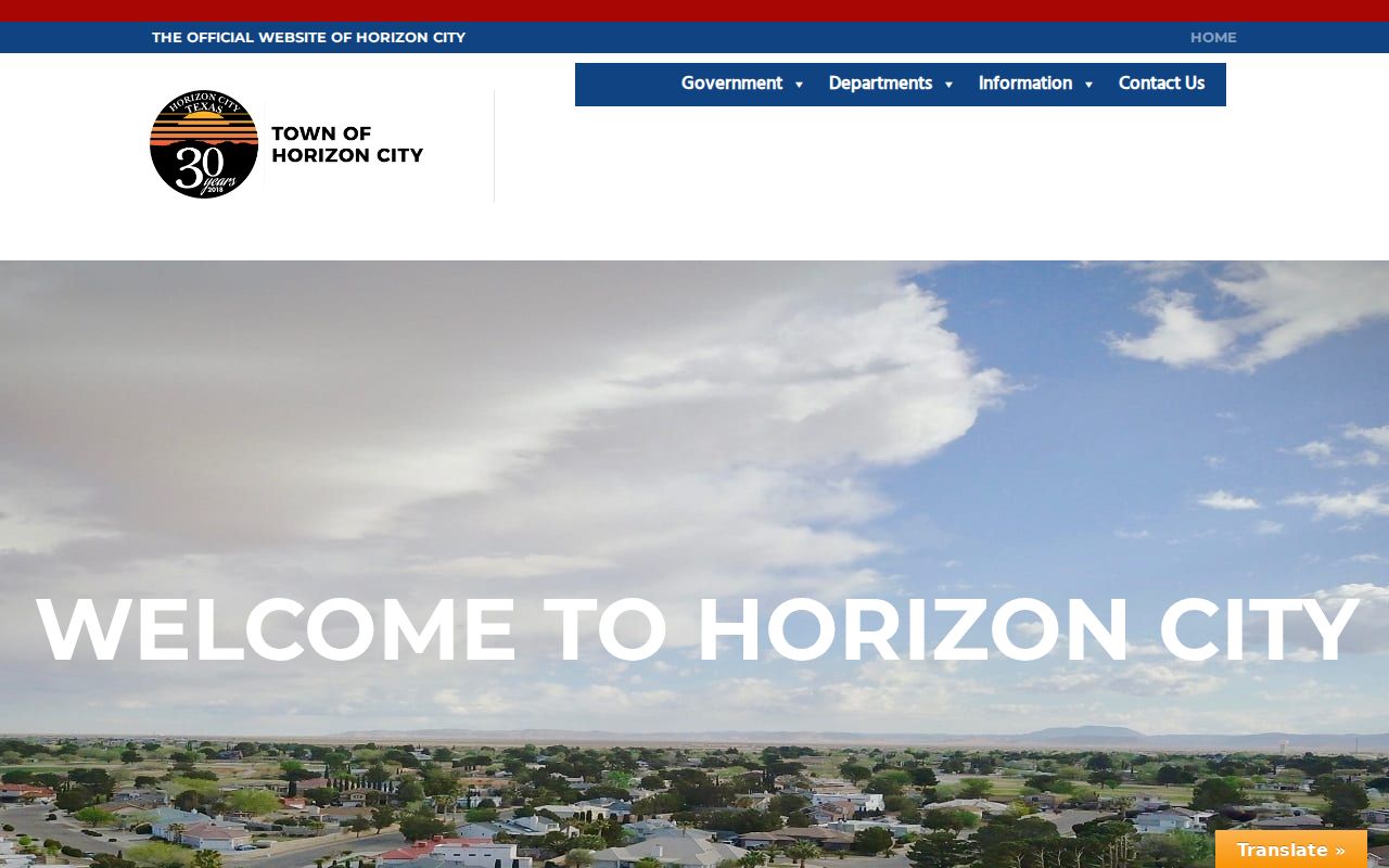 Horizon City criminal history routing through the official Town Hall website